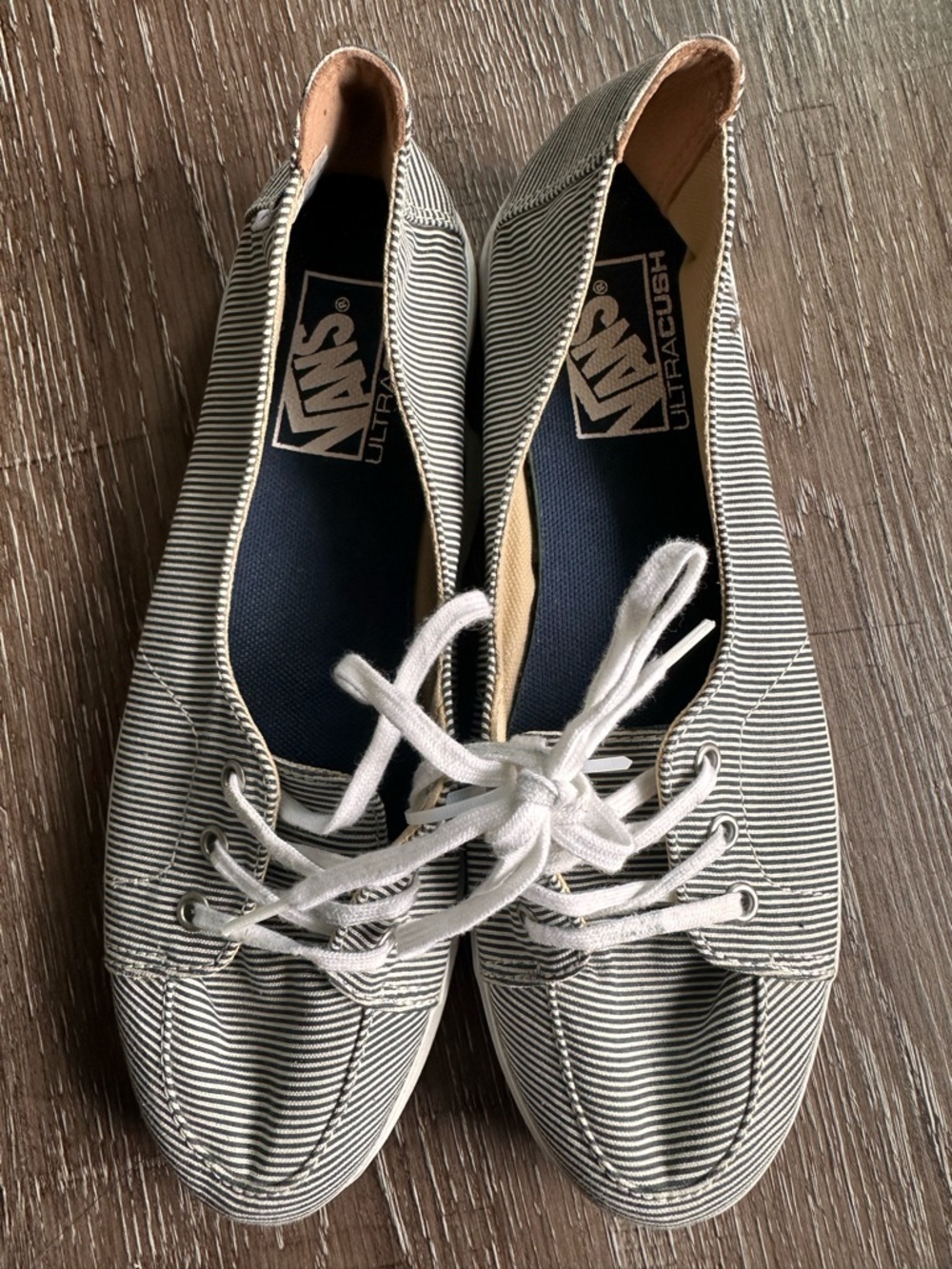 Vans Women's Striped Canvas Lace-Up Sneakers - White/Black